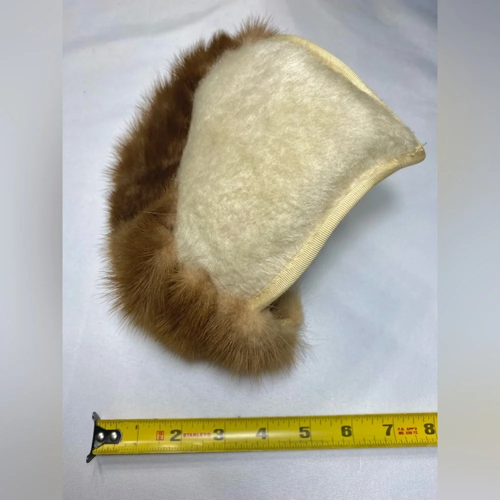 HAT Christine Original 1950s Mink Hat Vintage Headband Style Light brown Mink - Picture 11 of 12